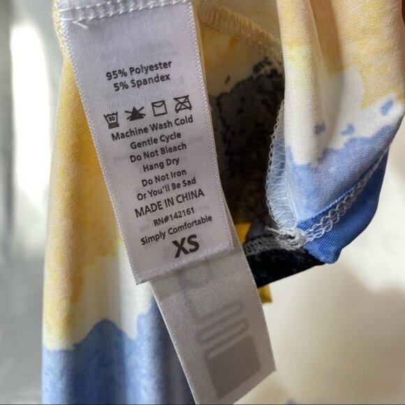 LulaRoe Nicki Dress With Pockets Blue Yellow White Black Maxi  Stretchy Dress - Picture 4 of 11